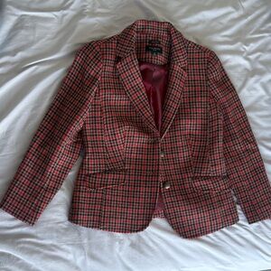 Talbots Plaid Blazer in Red and Black
